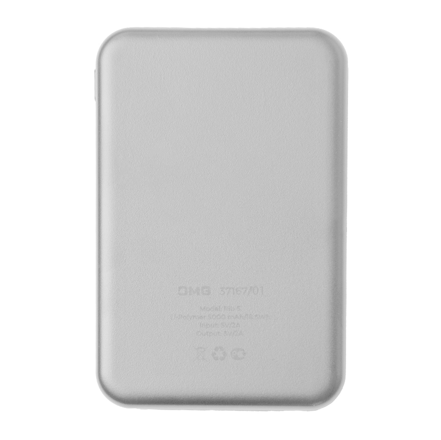 Универсальный аккумулятор OMG Rib 5 (5000 мАч), серый, 9,8х6.3х1,4 см