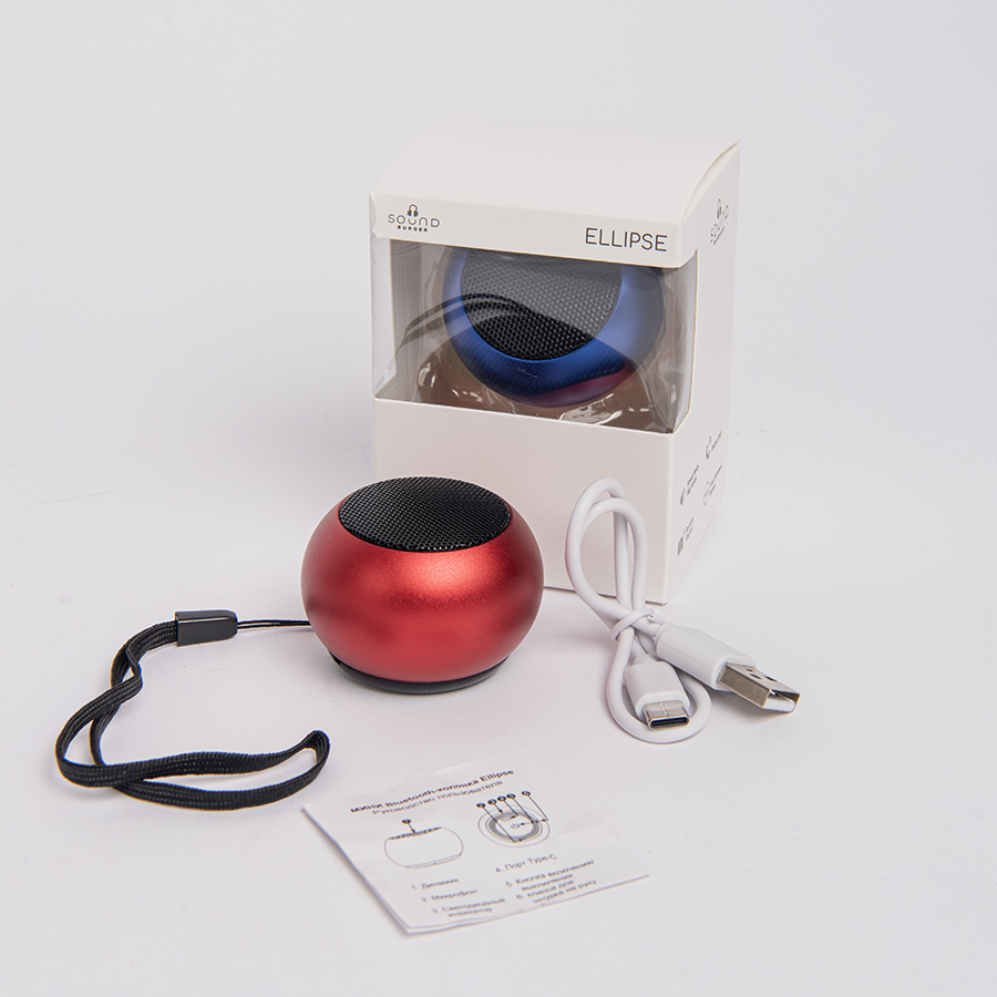Портативная mini Bluetooth-колонка Sound Burger "Ellipse" серебро
