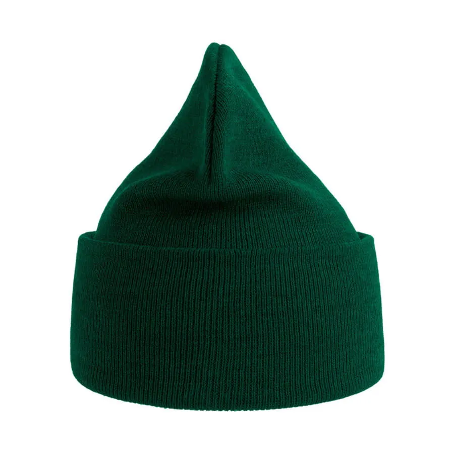 Шапка вязаная PURE  с отворотом из пряжи Polylana® горчичный