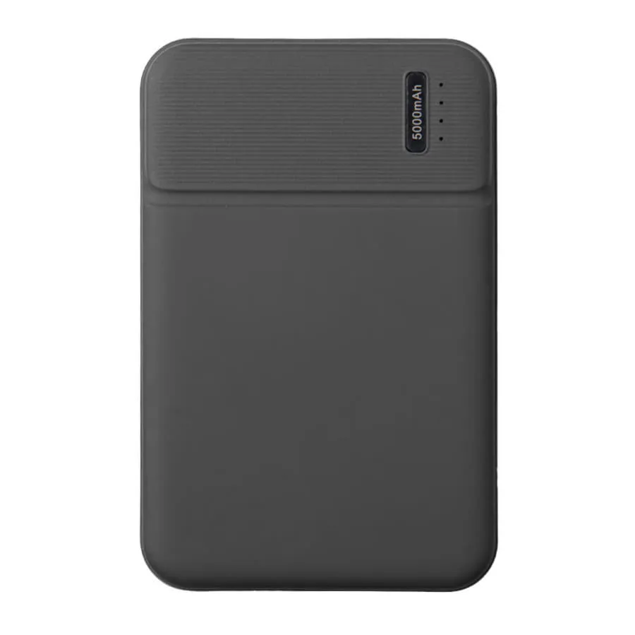 Универсальный аккумулятор Flash 5 (5000 мАч) с подсветкой и soft touch, синий, 9,8х6.3х1,3 см