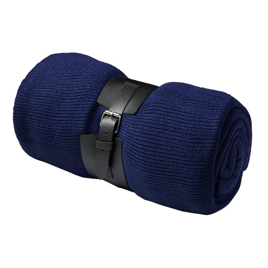 Плед  "Belt"; синий; 130 х 180 см; 100% акрил, с поясом
