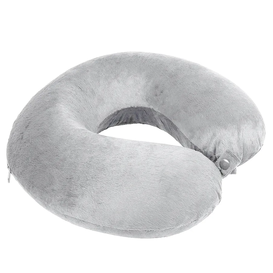 Подушка дорожная  "SOFT"; memory foam, микрофибра,серый