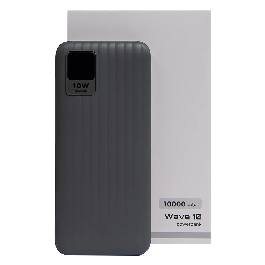 Универсальный аккумулятор Wave 10 (10000 мАч), белый, 14,9х6.7х1,6 см