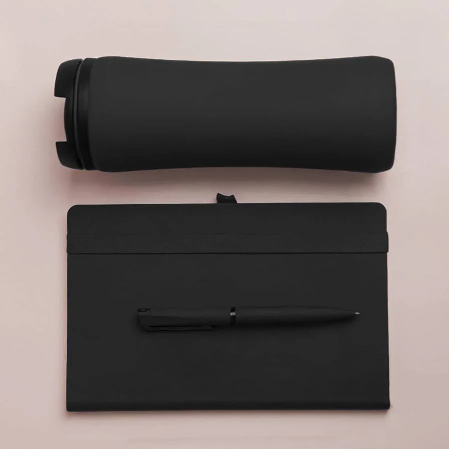 Набор подарочный OFFICEKIT: термос, ежедневник, ручка,  стружка, коробка, зелёный