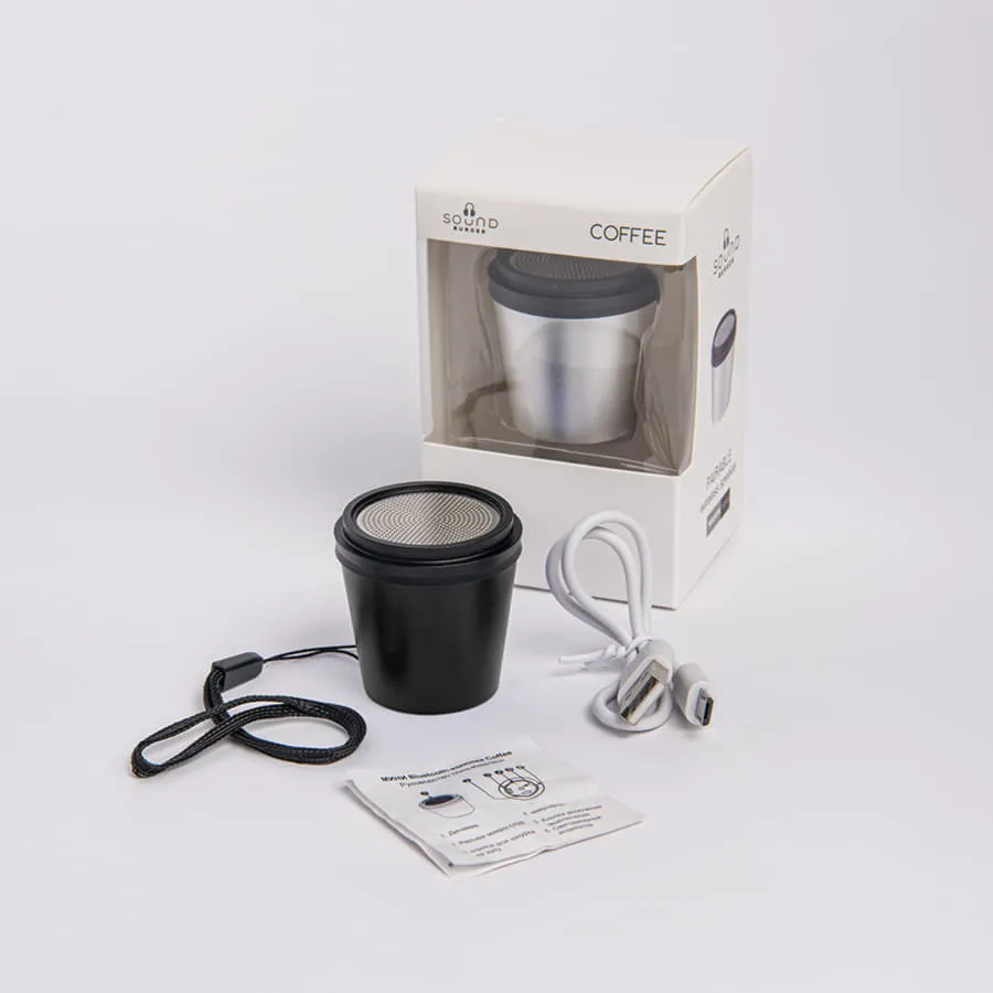 Портативная mini Bluetooth-колонка Sound Burger "Coffee" серебристый