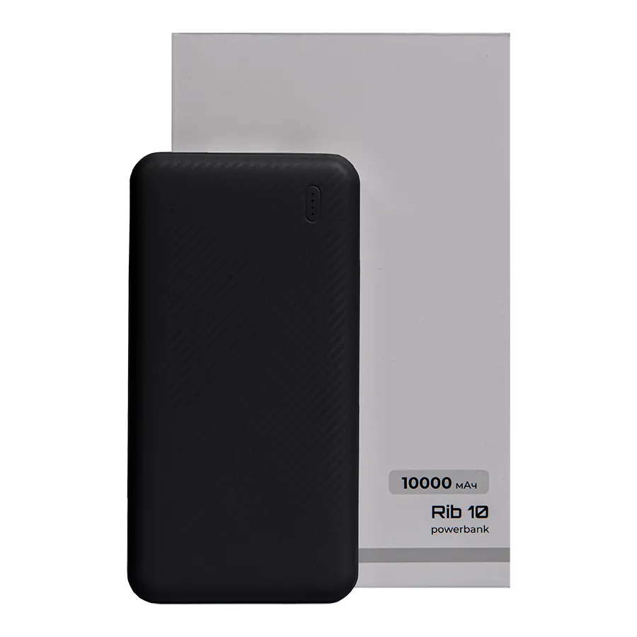 Универсальный аккумулятор Rib 10 (10000 мАч), белый, 13,5х6.8х1,5 см