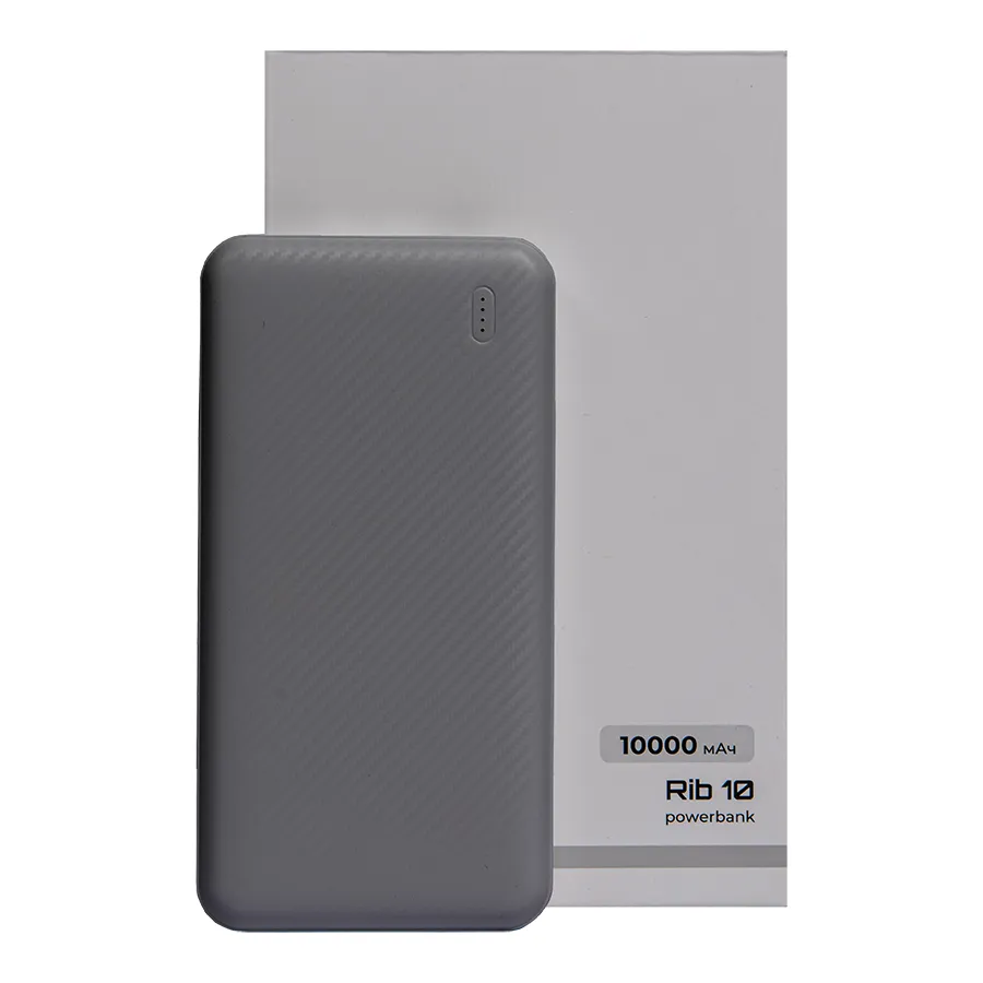 Универсальный аккумулятор Rib 10 (10000 мАч), белый, 13,5х6.8х1,5 см