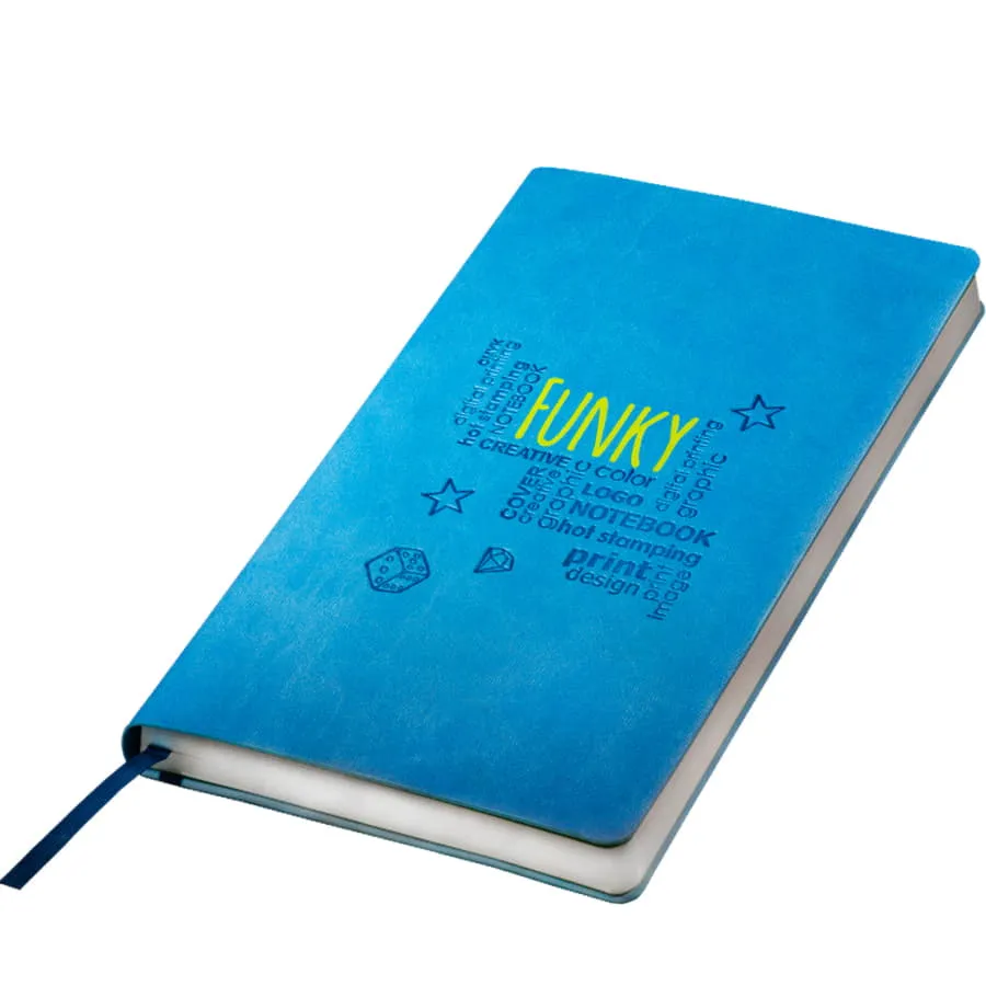 Ежедневник недатированный "FunkyPlan", 130*210 мм, голубой, серый форзац, блок-линейка
