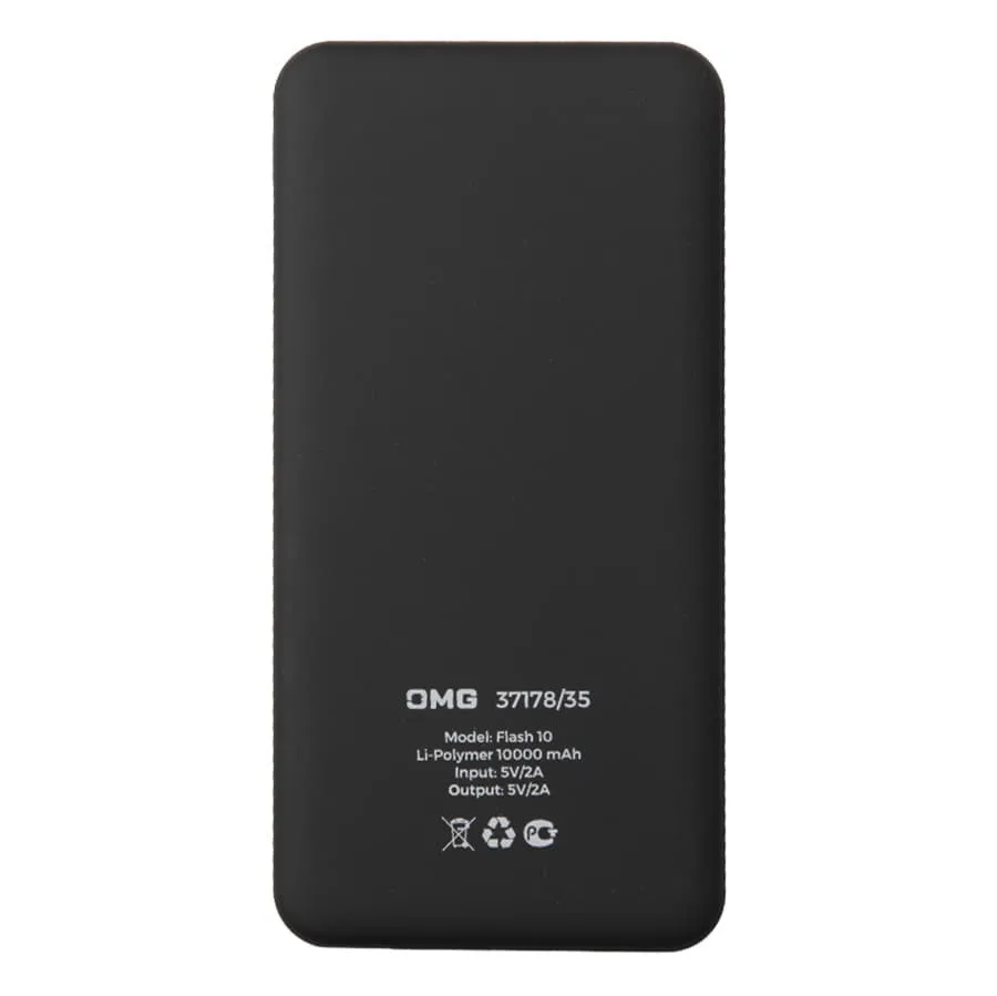 Универсальный аккумулятор Flash 10 (10000 мАч) с подсветкой и soft touch,синий,13,7х6,87х1,55 мм
