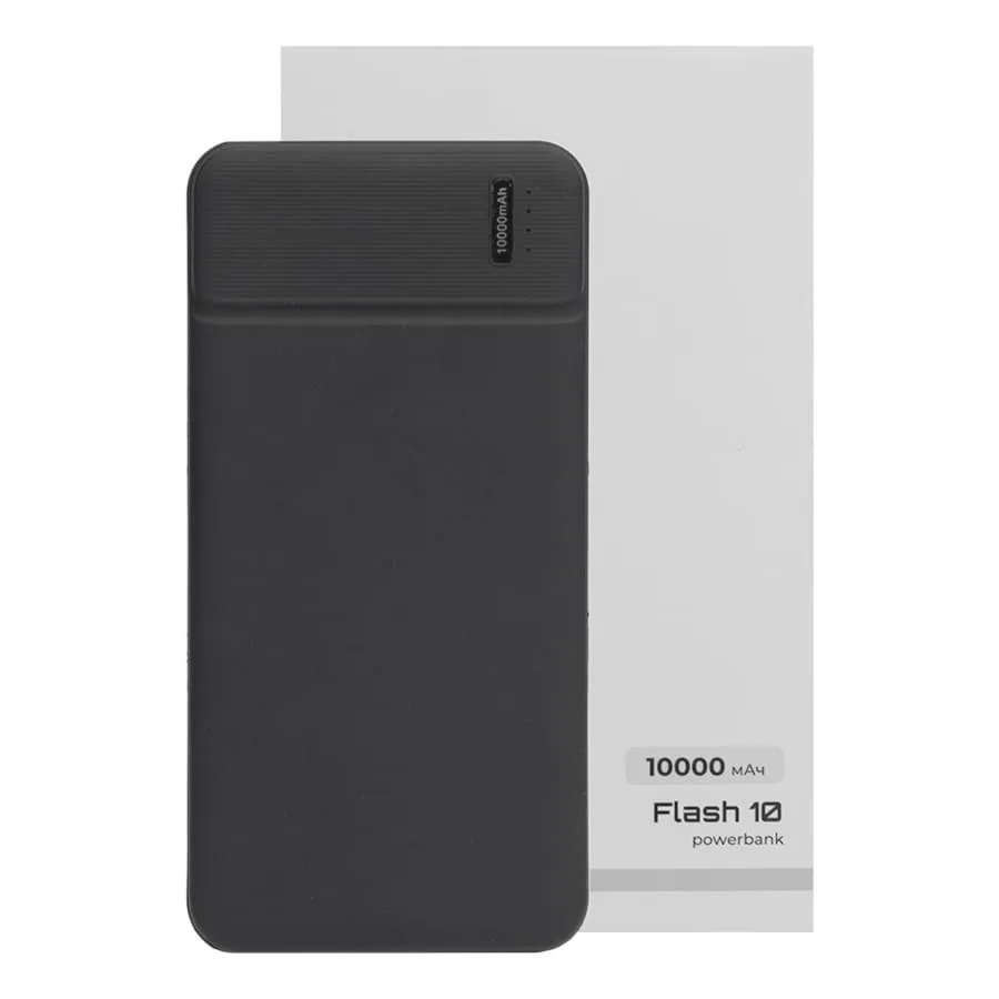 Универсальный аккумулятор Flash 10 (10000 мАч) с подсветкой и soft touch,синий,13,7х6,87х1,55 мм