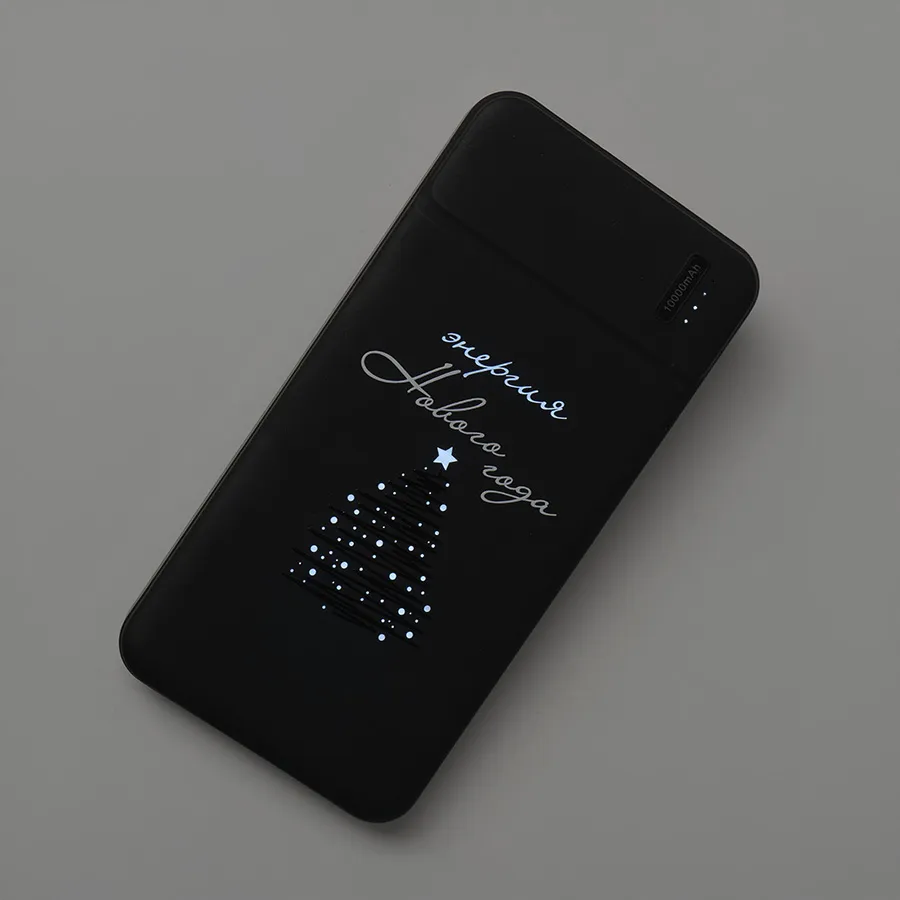 Универсальный аккумулятор Flash 10 (10000 мАч) с подсветкой и soft touch,синий,13,7х6,87х1,55 мм