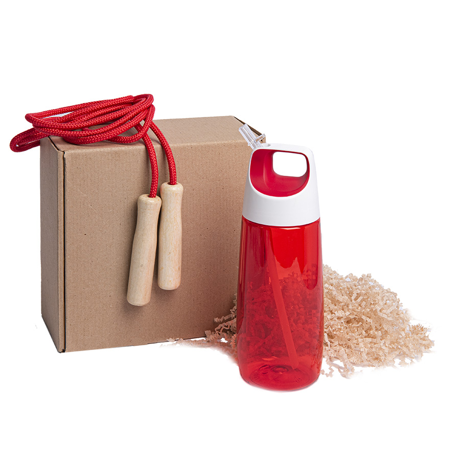 Набор подарочный INMODE: бутылка для воды, скакалка, стружка, коробка, синий