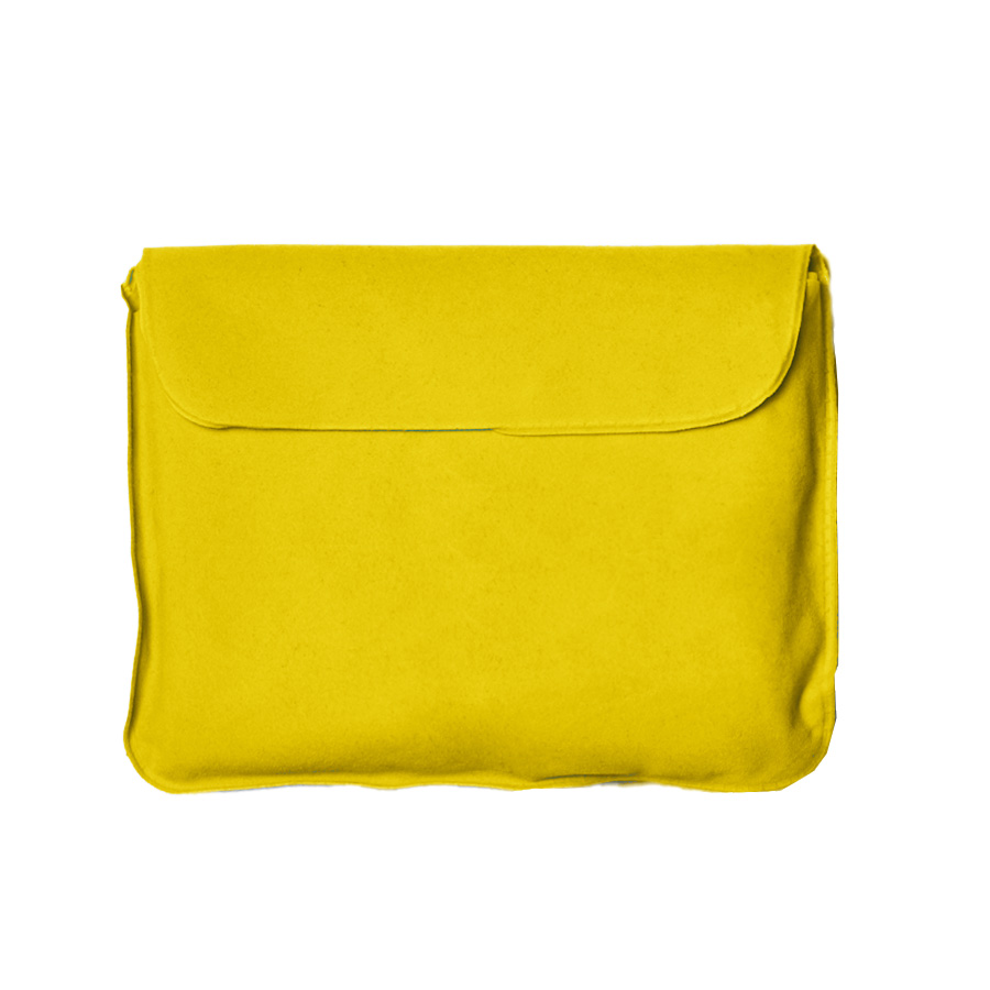 Подушка ROAD  надувная дорожная в футляре; желтый; 43,5х27,5 см; твил; шелкография