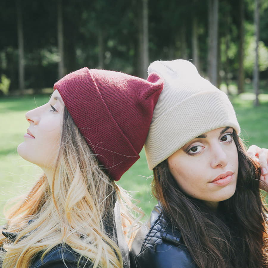 Шапка вязаная  двойная WIND с отворотом