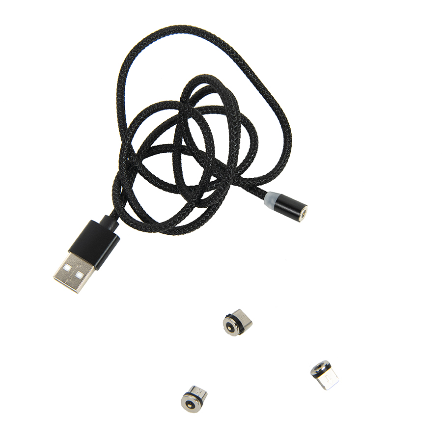 Провод для зарядки SNAP со сменными разъемами на магните Micro USB/Lighting/Type C