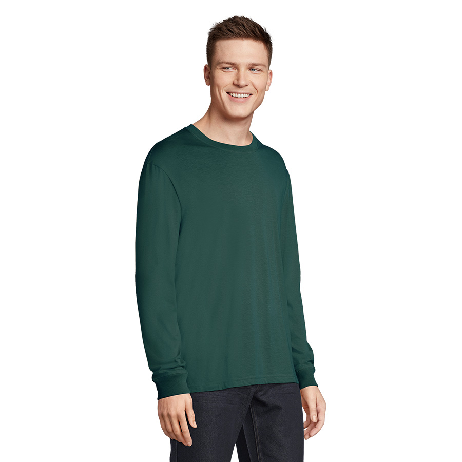 Футболка мужская PIONEER Long Sleeve,зеленый, L, 100% хлопок,175 г/м2, Темно-зелёный