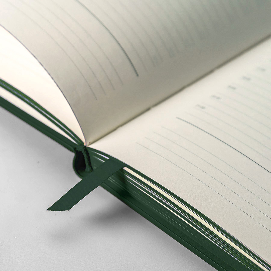 Ежедневник недатированный Solas, формат А5, с магнитом, зеленый, кремовый блок в линейку