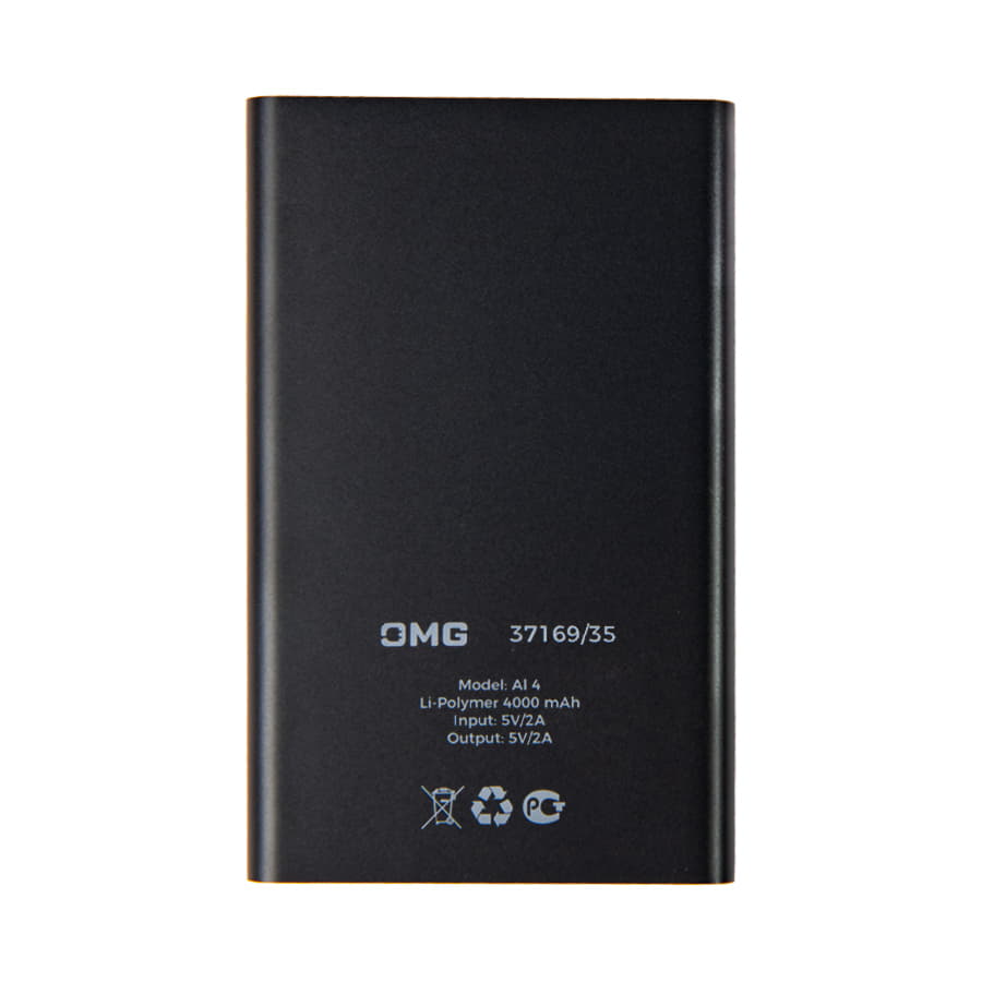 Универсальный аккумулятор OMG  Al 4 (4000 мАч), золотистый, 11х6.9х0,98 см