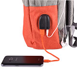Рюкзак "Beam", серый/оранжевый, 44х30х10 см, ткань верха: 100% полиамид, подкладка: 100% полиэстер