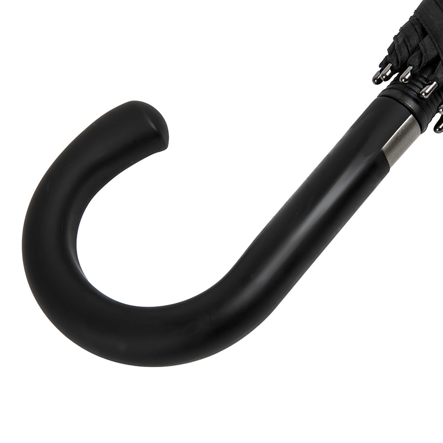 Зонт-трость CAMBRIDGE с ручкой soft-touch чёрный, полуавтомат, 100% полиэстер, пластик