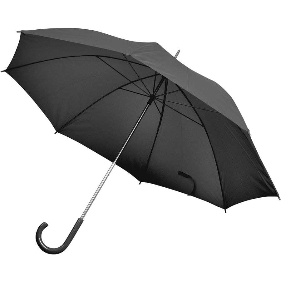 Зонт-трость с пластиковой ручкой, механический; белый; D=103 см; 100% полиэстер 190T