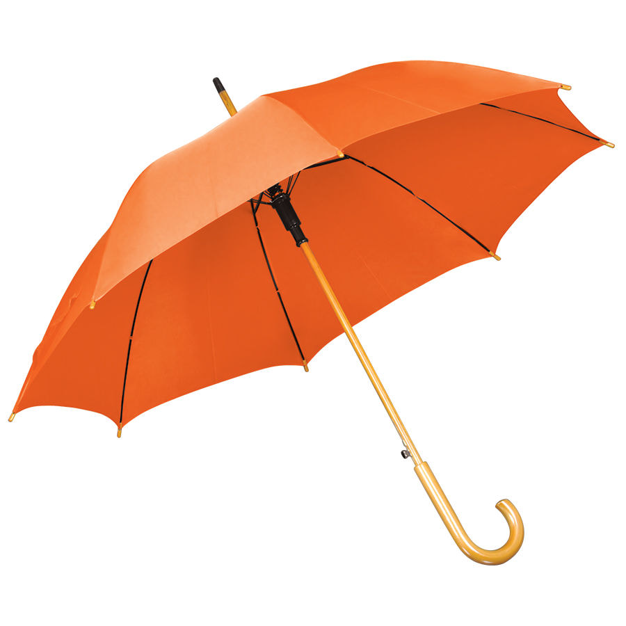 Зонт-трость с деревянной ручкой, полуавтомат; бордовый; D=103 см, L=90см; 100% полиэстер