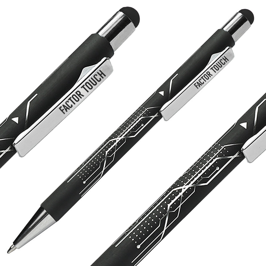 Ручка шариковая FACTOR BLACK со стилусом