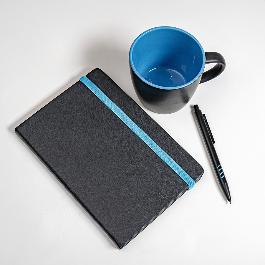 Набор подарочный HYPER: кружка, ежедневник, ручка; черный/зеленый