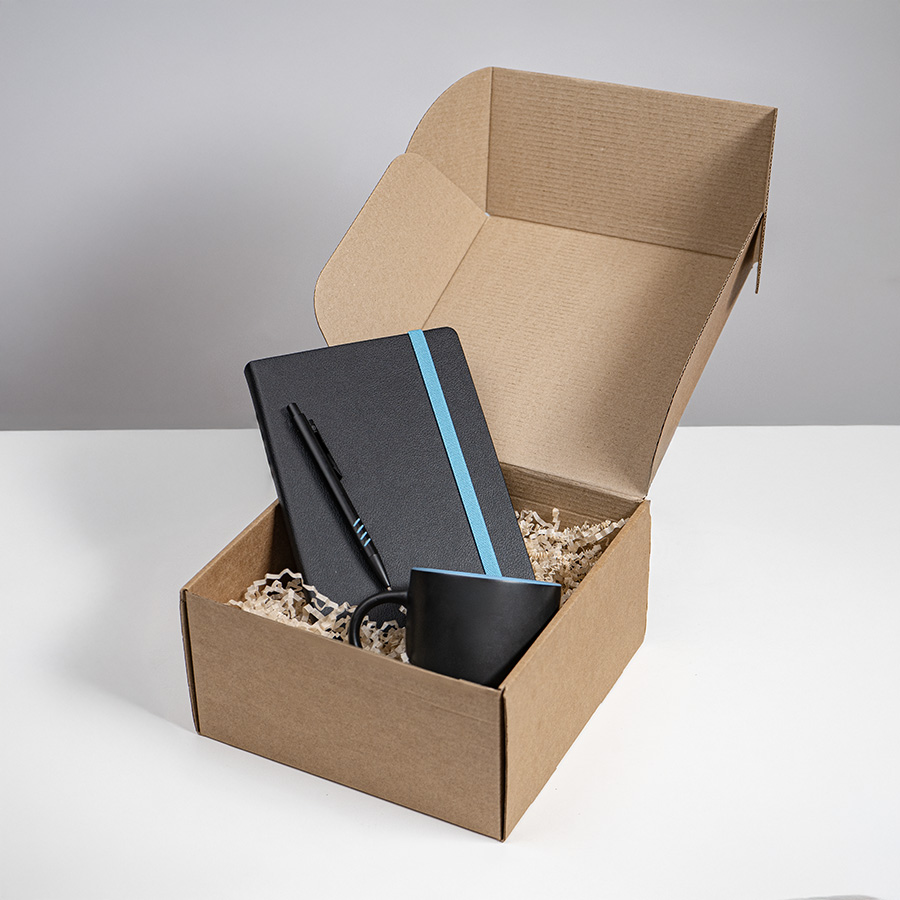 Набор подарочный HYPER: кружка, ежедневник, ручка; черный/зеленый