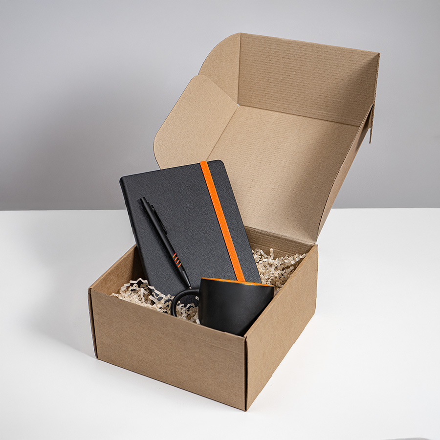 Набор подарочный HYPER: кружка, ежедневник, ручка; черный/зеленый