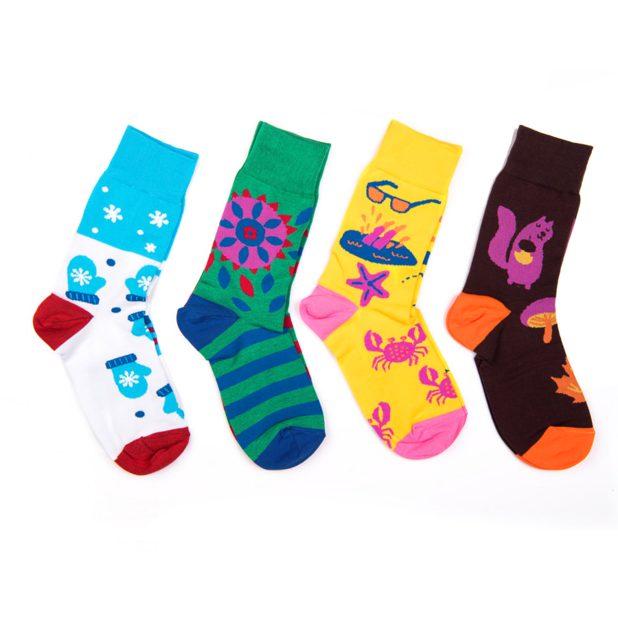 Подарочный набор 4SEASONS", 4 пары тематических носков 